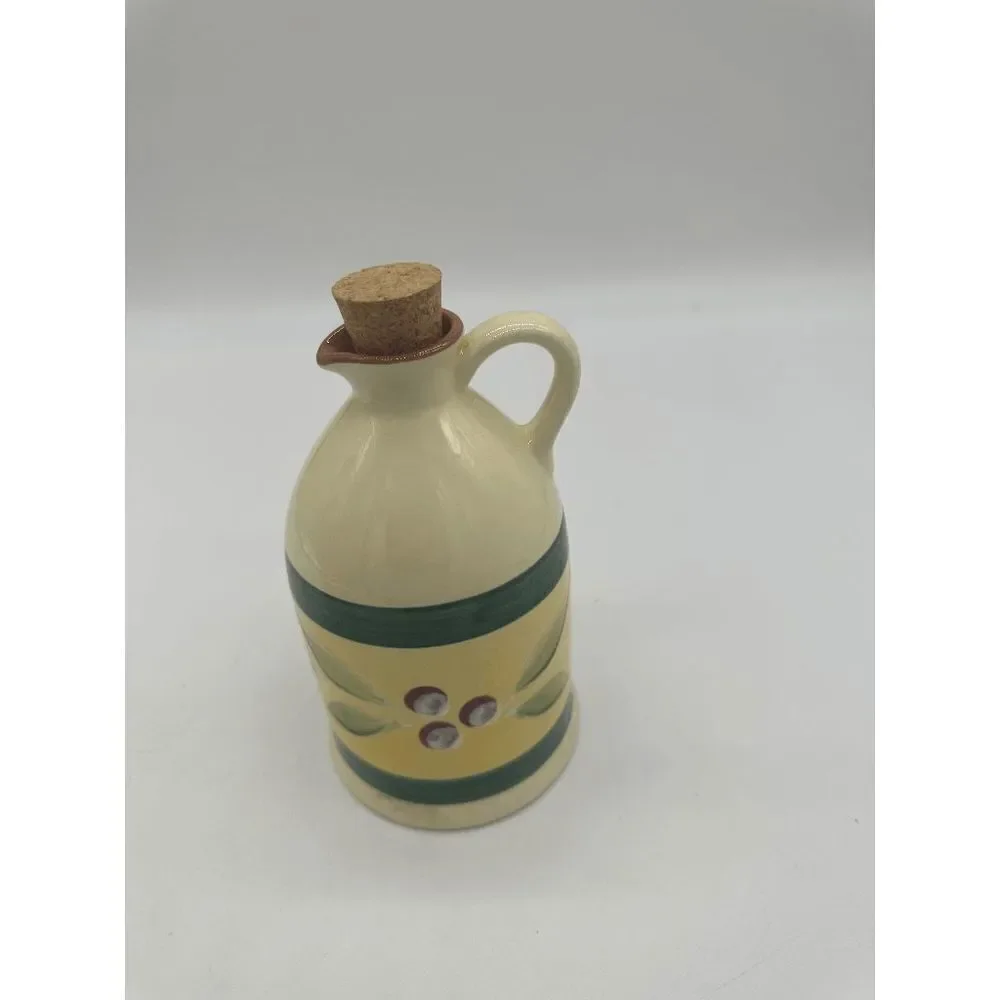 Crate & Barrel Oil Or Vinegar Jug/ Cruet w/ Pitcher Cork Molde Made in Portugal